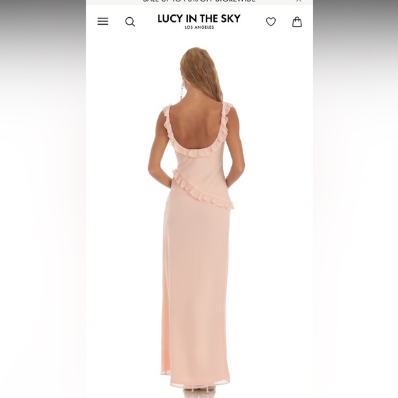 Lucy in the Sky Dresses & Skirts - Kofi Chiffon Ruffle Dress in Peach - Lucy in the Sky